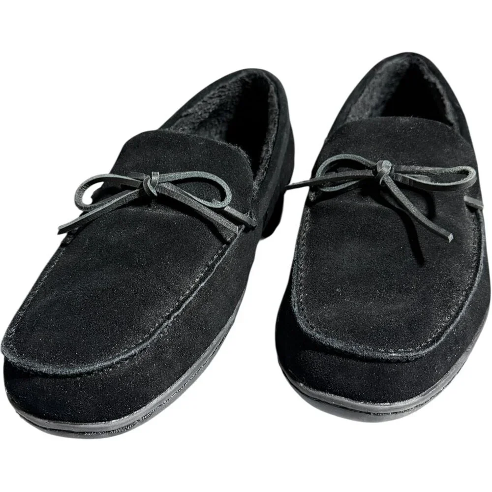Vionic Irving Adler Men's Black Suede Moccasin Shoes Size 12 NIB Slippers - Picture 4 of 8